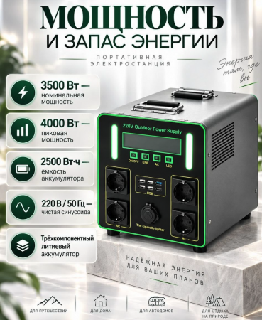 Портативная электростанция 3500 Вт / 2500 Вт·ч — купить в ДНР, цена в Донецке