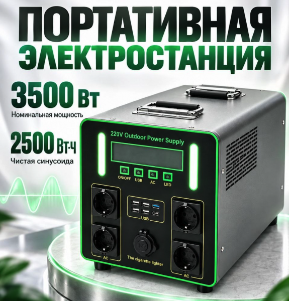 Портативная электростанция 3500 Вт / 2500 Вт·ч — купить в ДНР, цена в Донецке